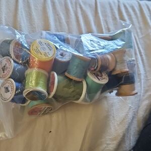 Assorted Colorful Thread Spools for Sewing